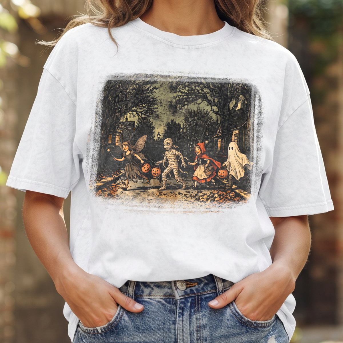Vintage Trick or Treat Halloween Shirt (PB091826-4)
