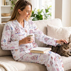 Cute Princess Castle Cotton Jersey Pajamas | Pastel Fairytale Long Sleeve Set