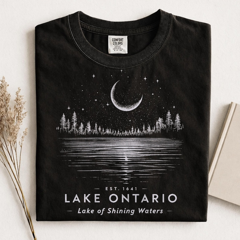 Lake Ontario Unisex Cotton T-shirt- Lake Of Shining of Waters Tee