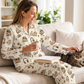 Cozy Book Lover Long Sleeve Pajama Set | Soft Satin Bookish Sleepwear