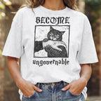 Become Ungovernable Cat T-Shirt, Funny Cat Biting Hand Shirt
