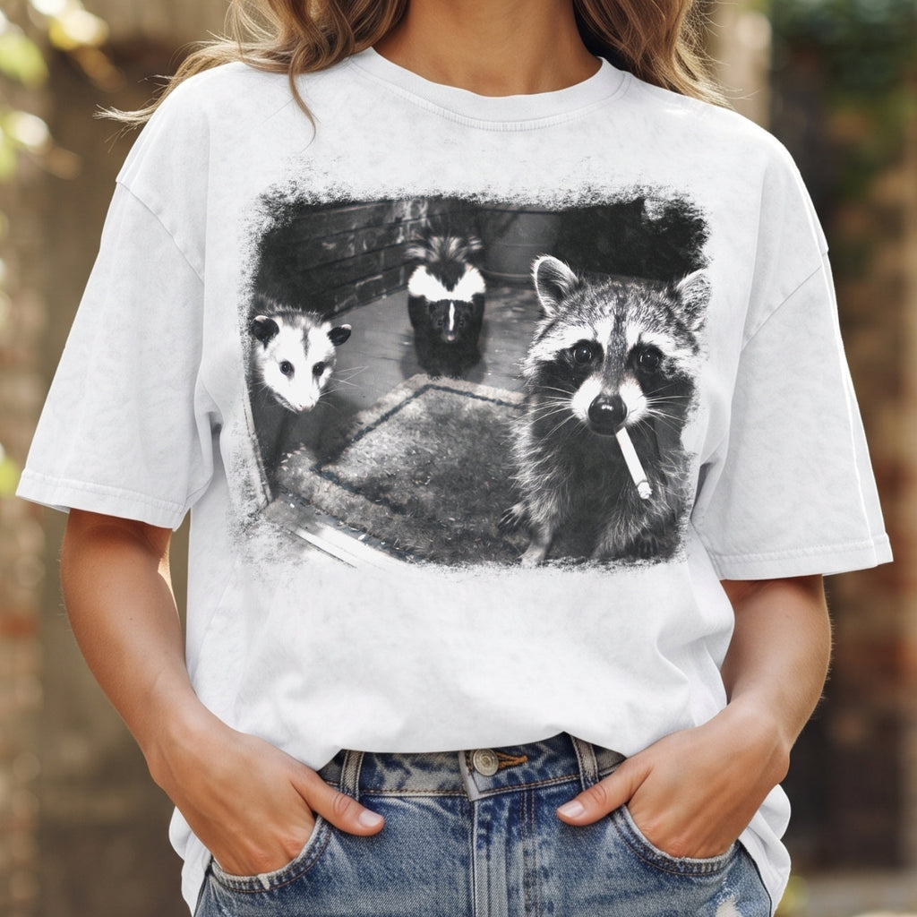 Trash Panda Night Crew Shirt, Funny Raccoon Opossum Skunk Tee