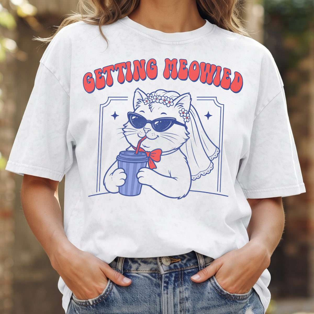 Getting Meowied Shirt, Funny Cat Bride Tee