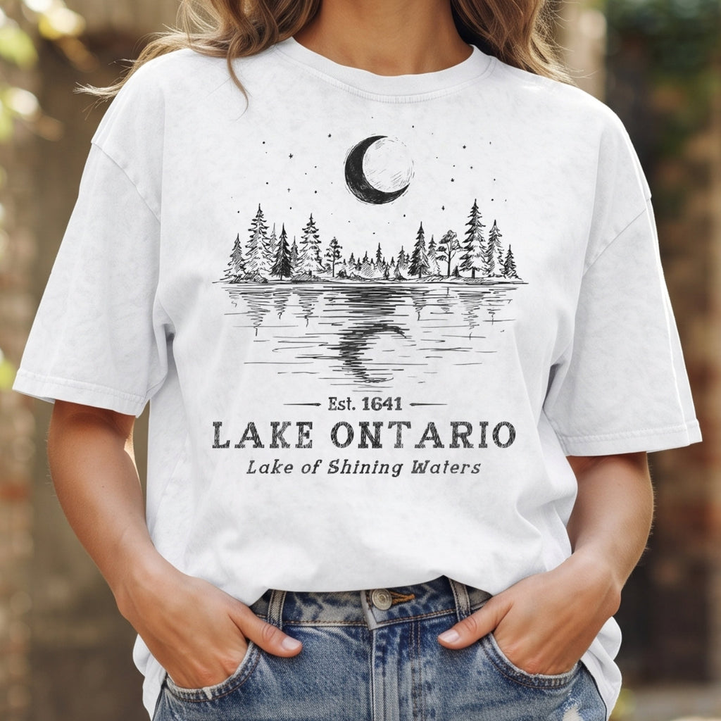 Lake Ontario Unisex Cotton T-shirt- Lake Of Shining of Waters Tee PB100926-2
