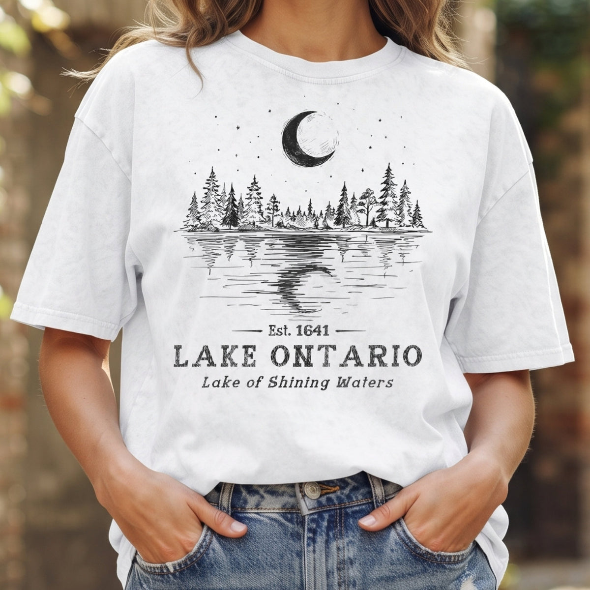 Lake Ontario Unisex Cotton T-shirt- Lake Of Shining of Waters Tee PB100926-2