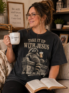 Christian raccoon T-shirt, take it up with Jesus tee, he made me this way, unisex graphic shirt