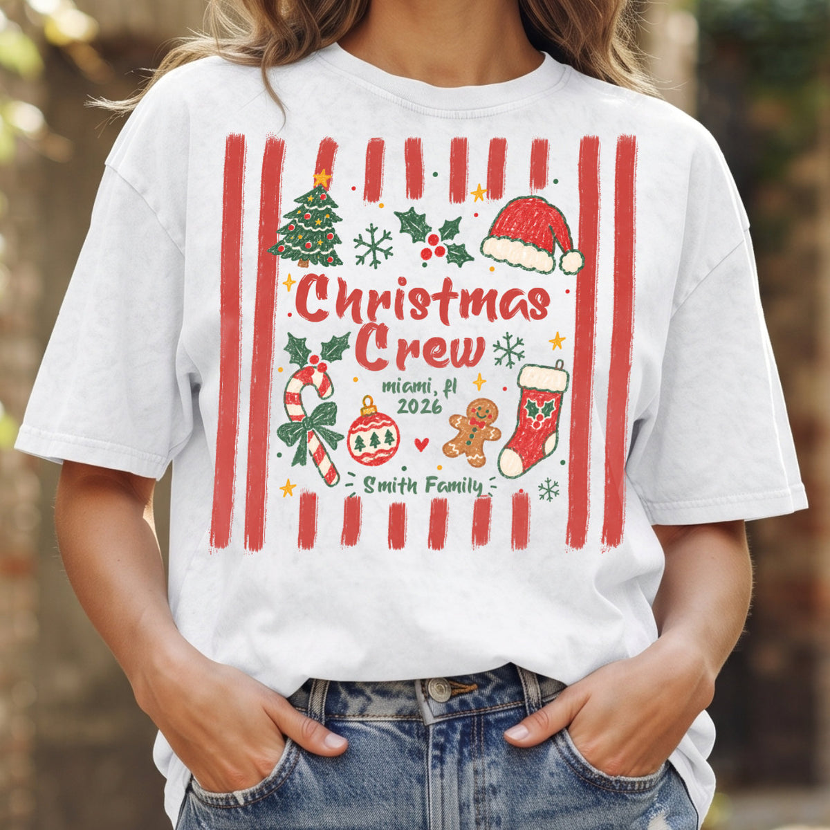 Christmas Crew Smith Family Matching Christmas T-Shirt, Top