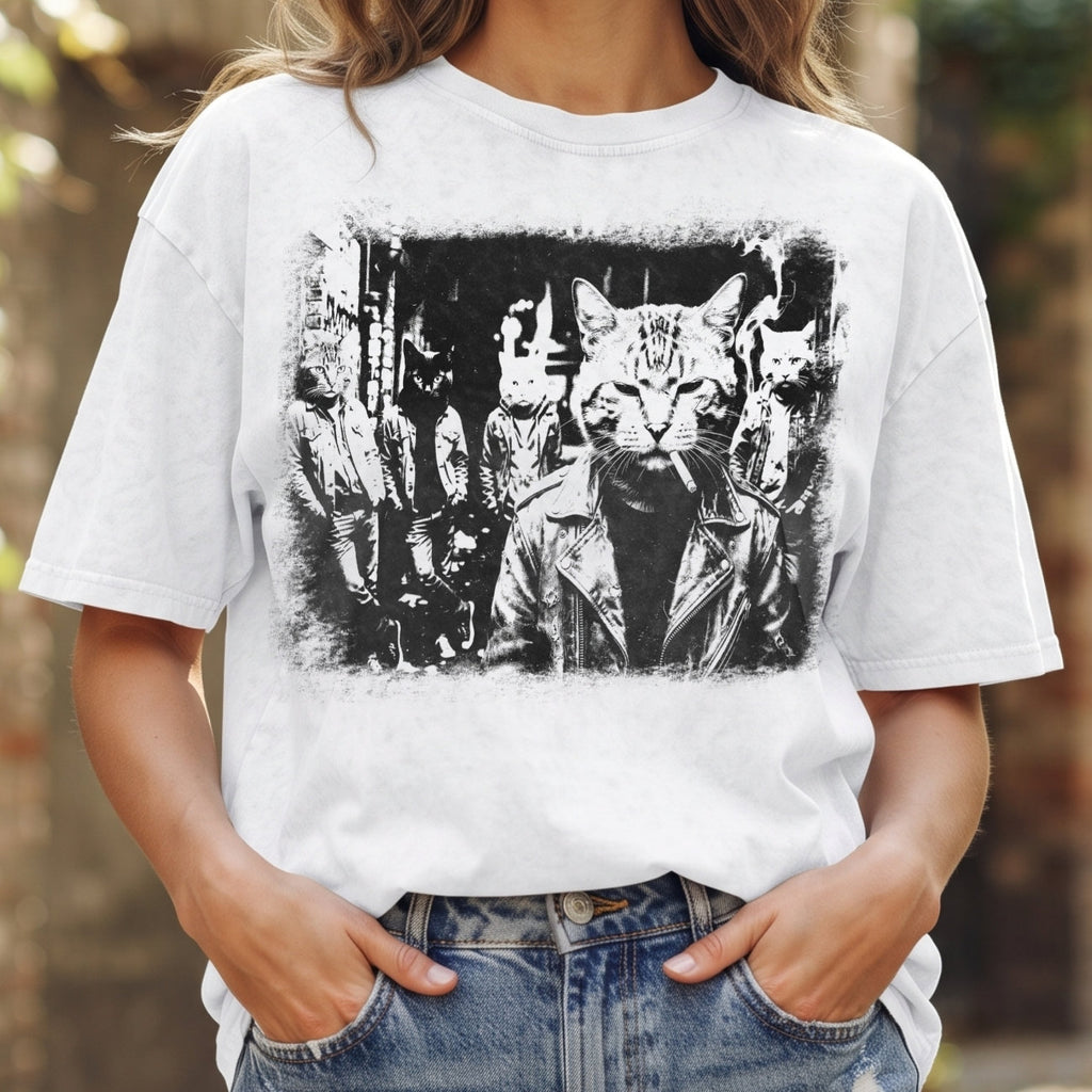 Funny Gangster Cat Shirt, Meme Cats Graphic Tee