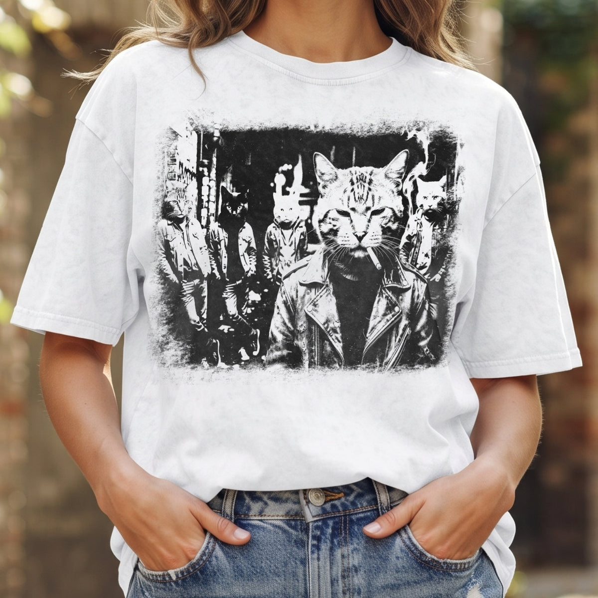 Funny Gangster Cat Shirt, Meme Cats Graphic Tee