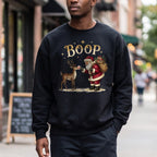 Santa Boop Reindeer Christmas Sweatshirt, Cute Xmas Holiday Top