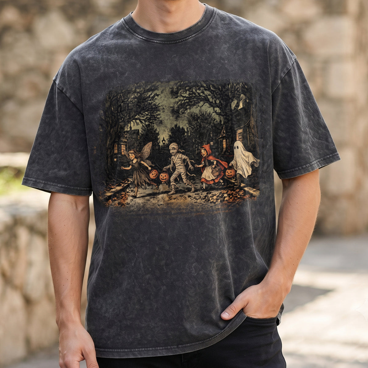 Vintage Trick or Treat Halloween Shirt (PB091826-4)
