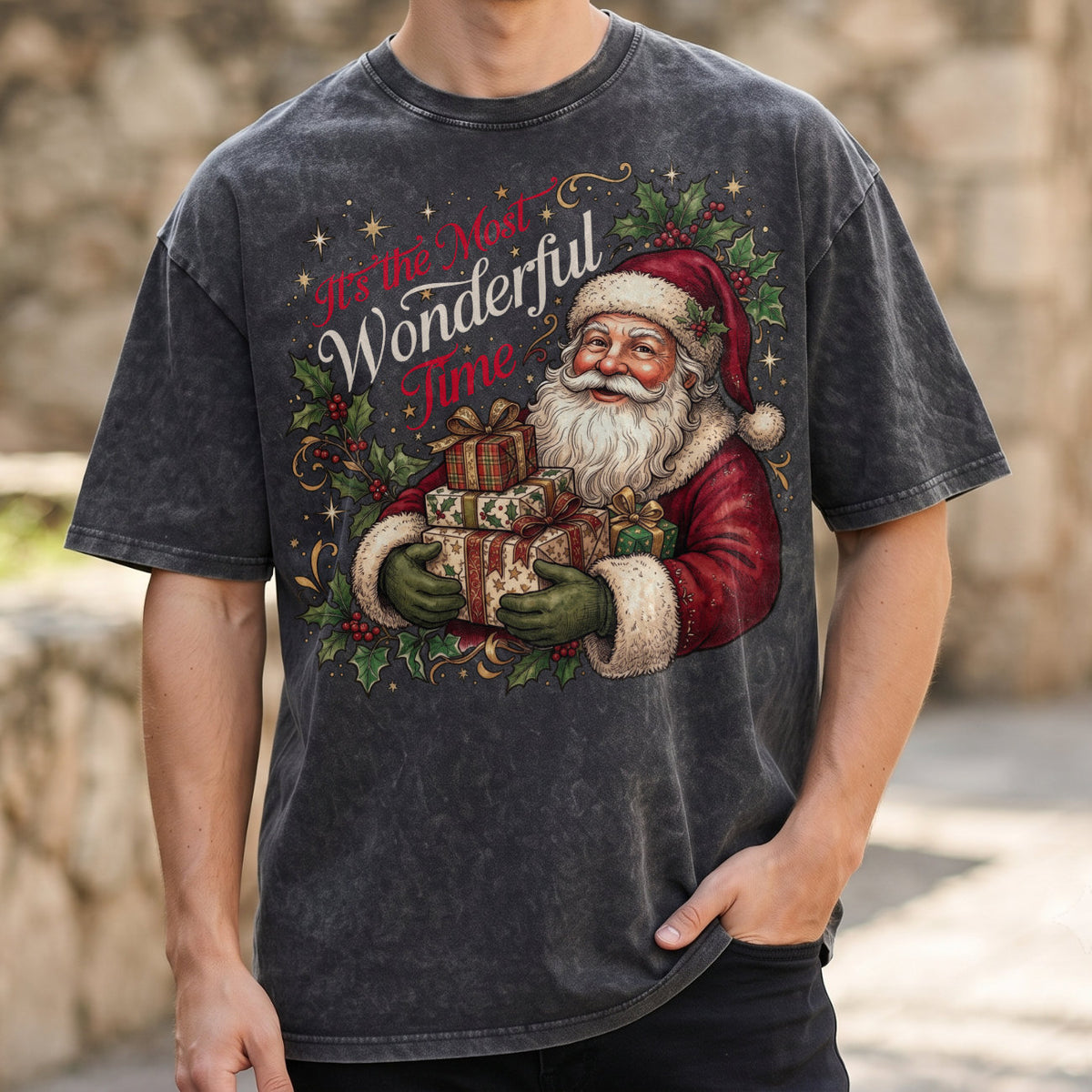 Its The Most Wonderful Time Santa Christmas T-Shirt, Holiday Top