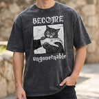 Become Ungovernable Cat T-Shirt, Funny Cat Biting Hand Shirt