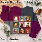 Christmas Cats Sweatshirt, Cute Kitty Holiday Sweater, Xmas Gift