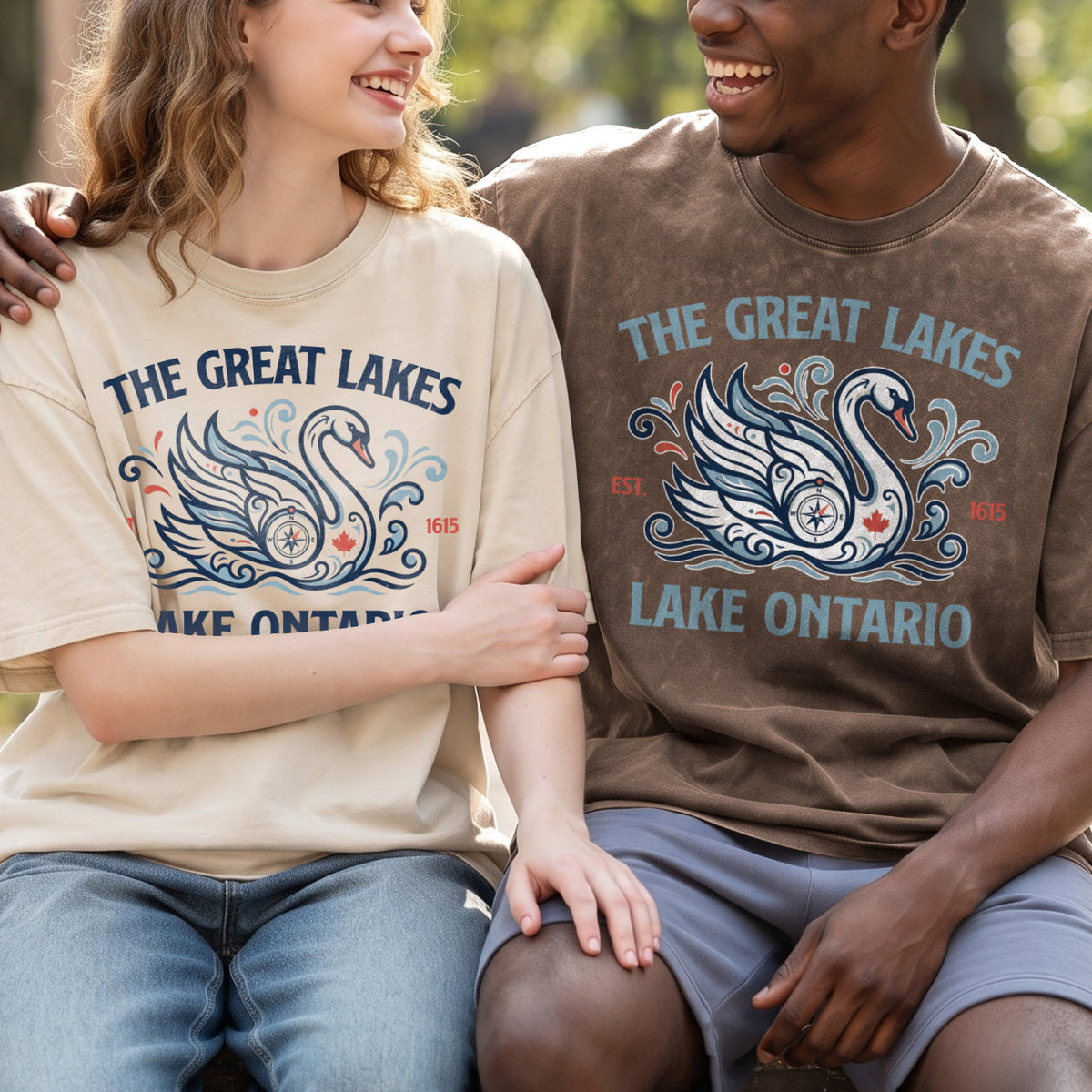 Lake Ontario Unisex Cotton T-shirt- Lake Of Shining of Waters Tee PB100926-7