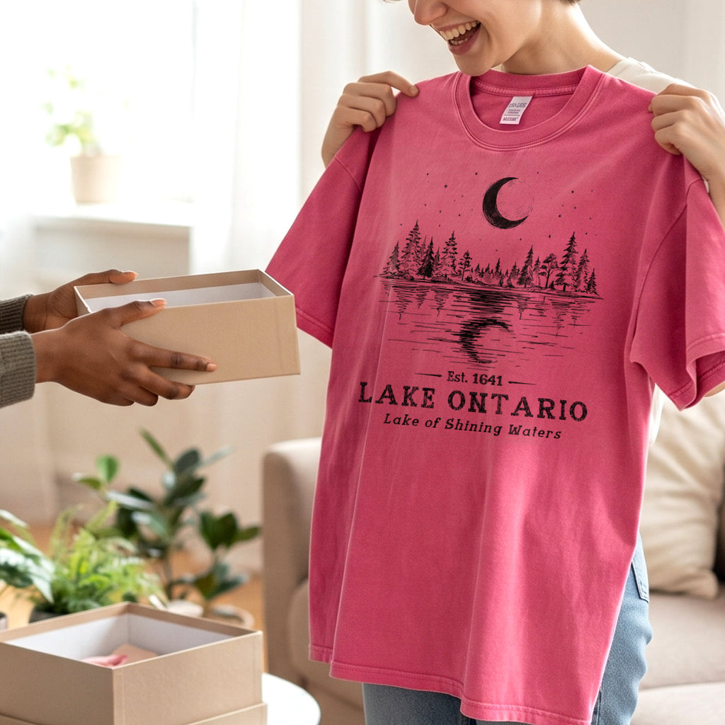 Lake Ontario Unisex Cotton T-shirt- Lake Of Shining of Waters Tee PB100926-2
