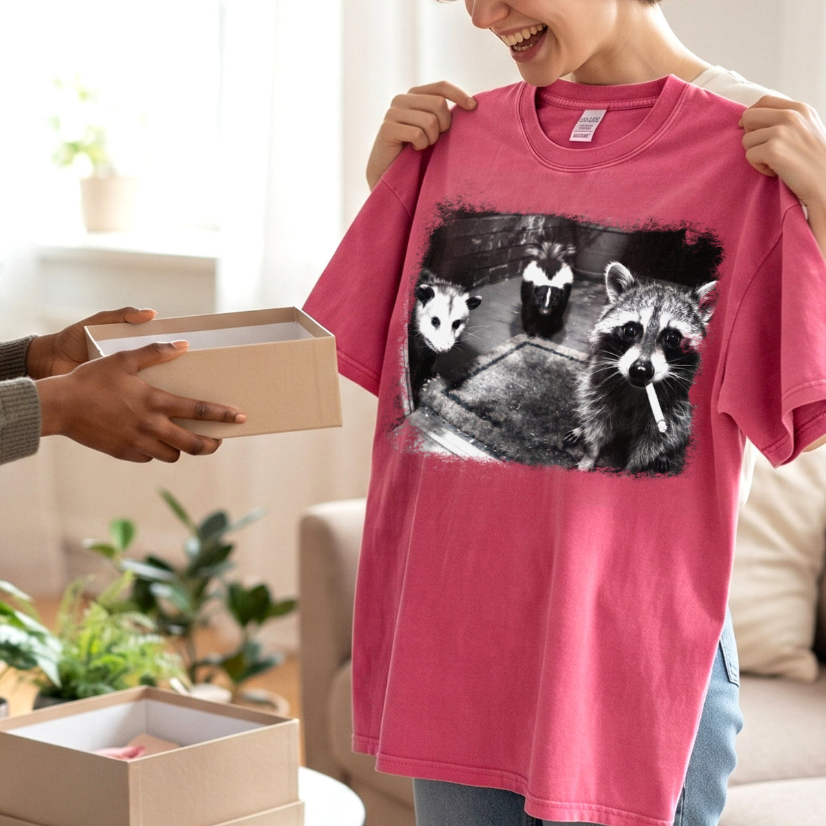 Trash Panda Night Crew Shirt, Funny Raccoon Opossum Skunk Tee
