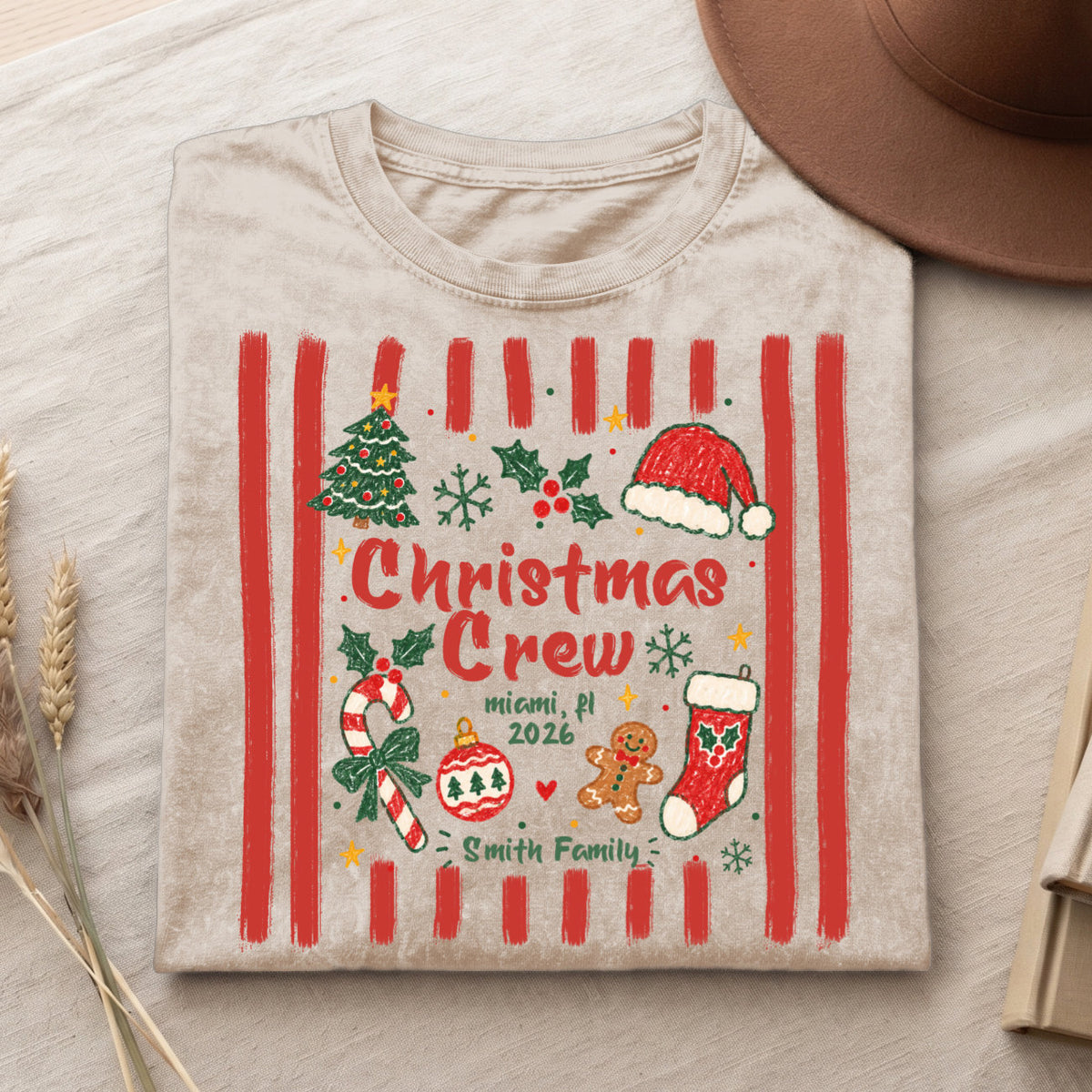 Christmas Crew Smith Family Matching Christmas T-Shirt, Top