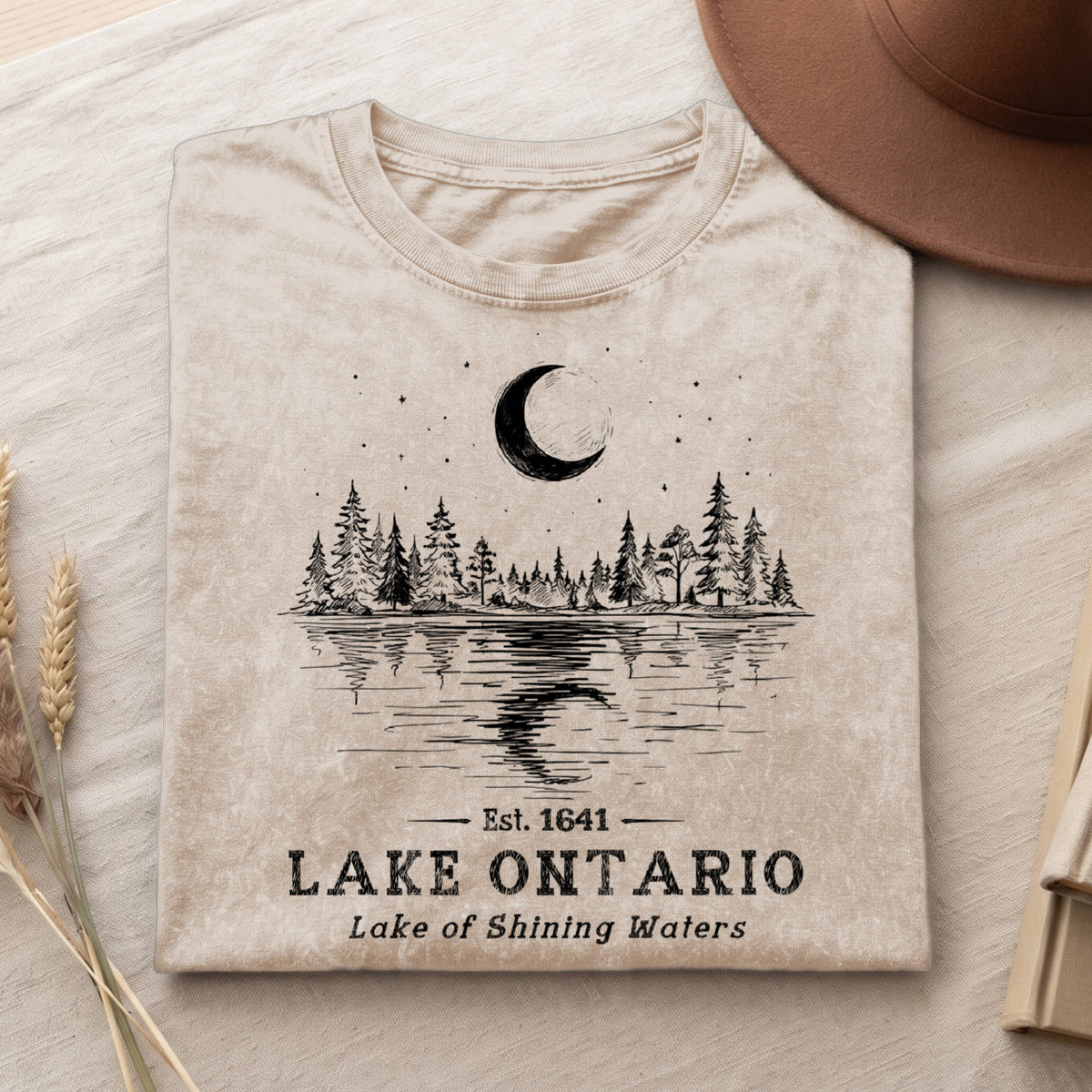 Lake Ontario Unisex Cotton T-shirt- Lake Of Shining of Waters Tee PB100926-2