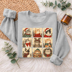 Christmas Cats Sweatshirt, Cute Kitty Holiday Sweater, Xmas Gift