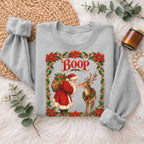 Santa Boop Reindeer Christmas Sweatshirt, Xmas Holiday Sweatshirt