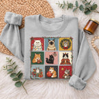 Christmas Cats Sweatshirt, Cute Kitty Holiday Sweater, Xmas Gift