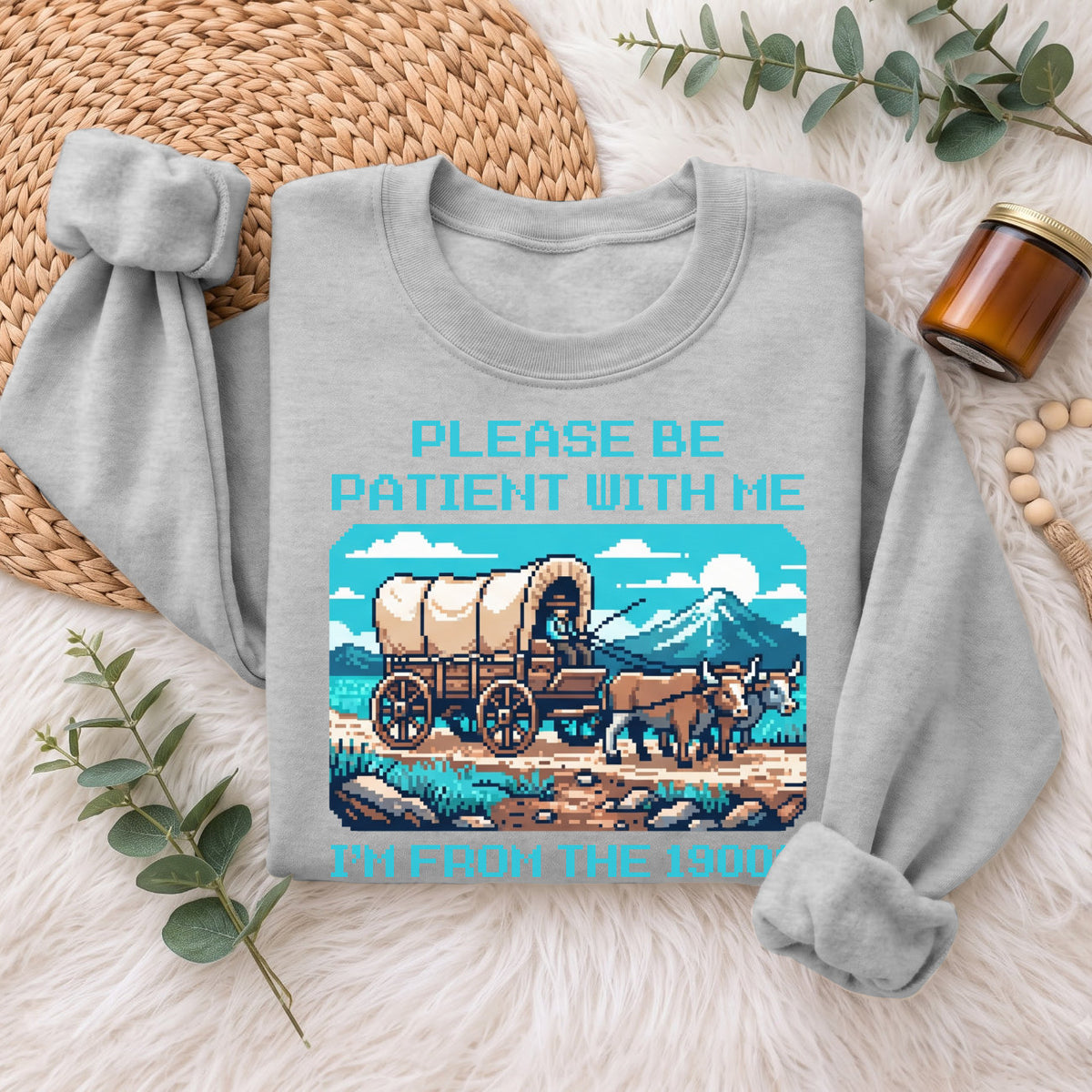 Please Be Patient With Me 1900s Sweatshirt, Pixel Vintage Shirt