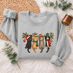 Hanging Cats Christmas Sweatshirt, Cute Kitty Holiday Sweater, Xmas