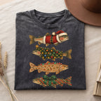 Christmas Fish T-Shirt, Funny Holiday Fishing Shirt, Xmas Top