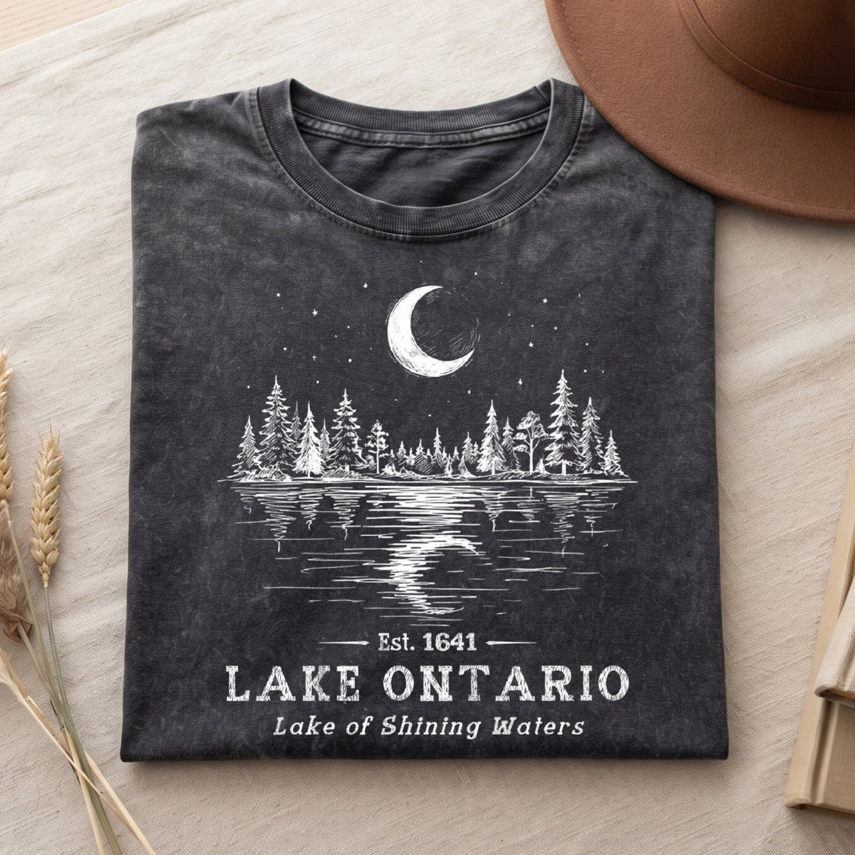 Lake Ontario Unisex Cotton T-shirt- Lake Of Shining of Waters Tee PB100926-2