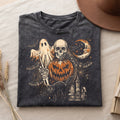 Retro Spooky Ghost Pumpkin Skull Graphic T Shirt (PB091826-3)