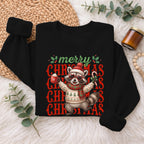 Merry Christmas Raccoon Sweatshirt, Cute Winter Holiday Shirt