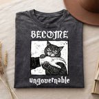 Become Ungovernable Cat T-Shirt, Funny Cat Biting Hand Shirt