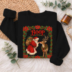 Santa Boop Reindeer Christmas Sweatshirt, Xmas Holiday Sweatshirt