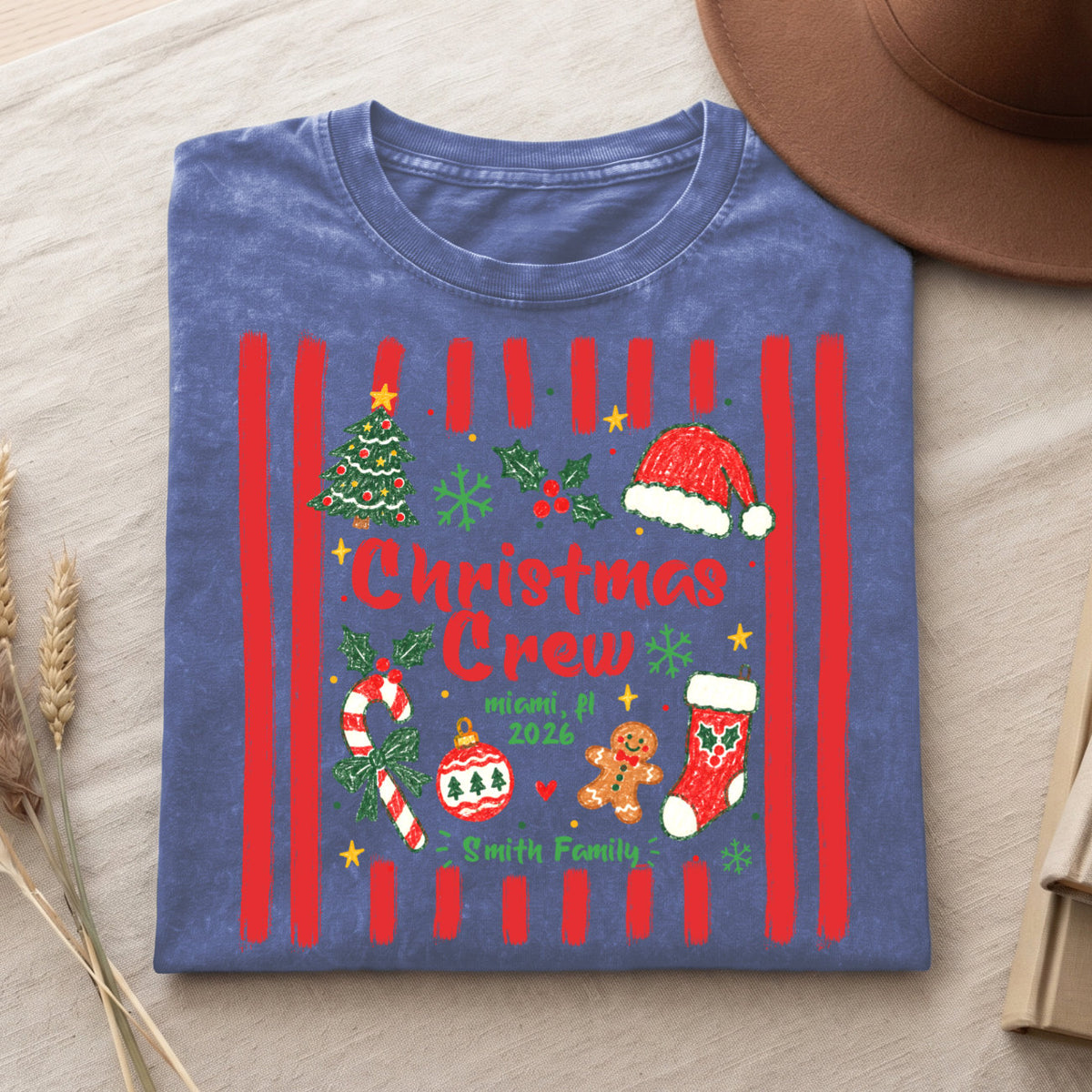 Christmas Crew Smith Family Matching Christmas T-Shirt, Top