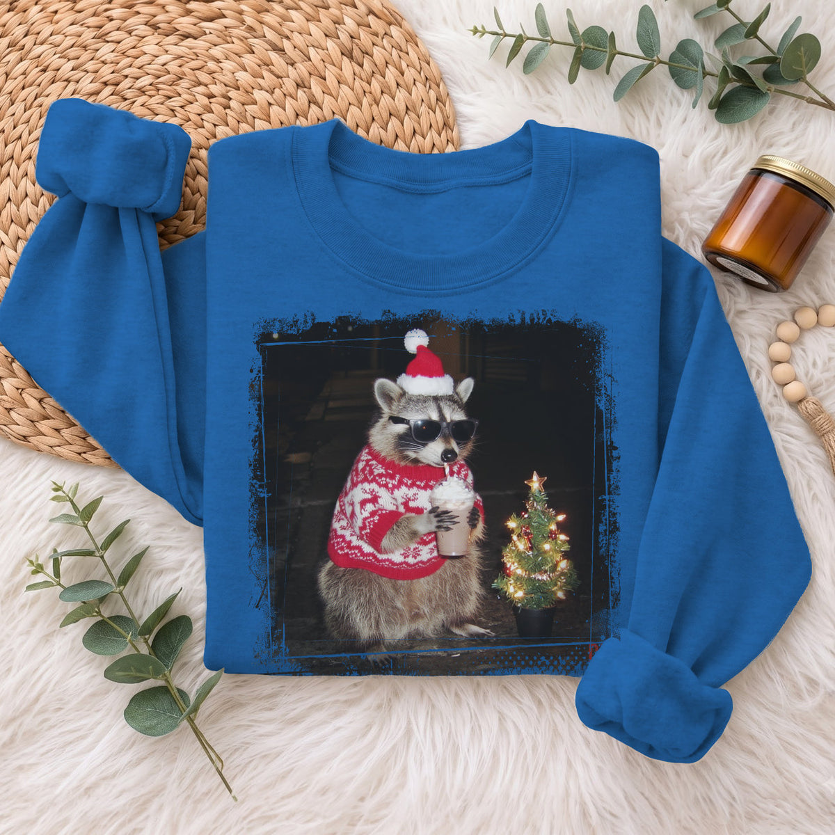 Christmas Raccoon Sweatshirt, Funny Holiday Raccoon Sweater, Xmas