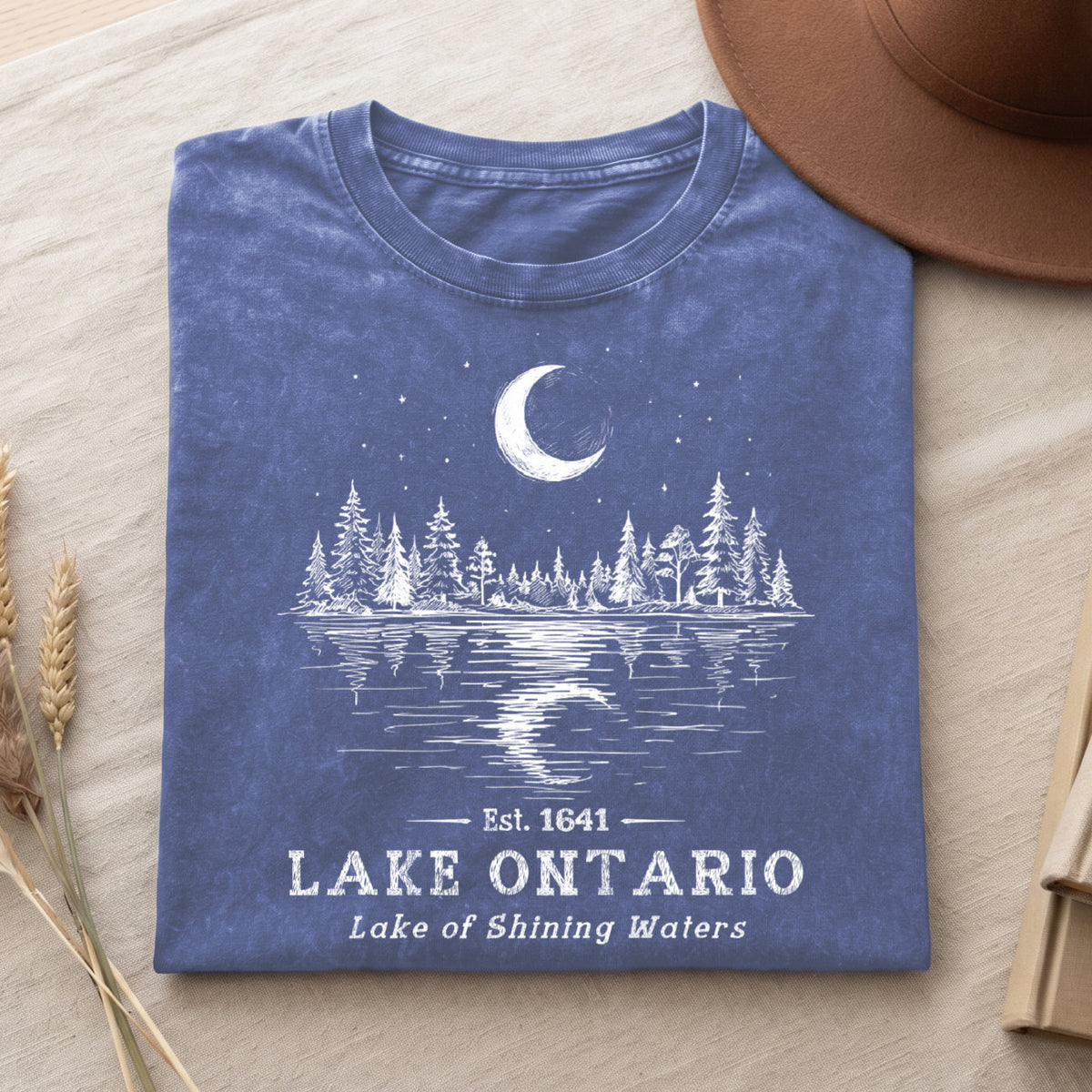 Lake Ontario Unisex Cotton T-shirt- Lake Of Shining of Waters Tee PB100926-2