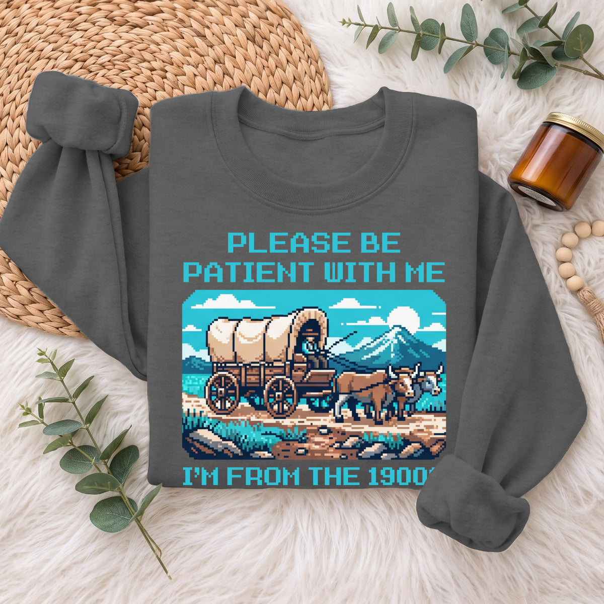 Please Be Patient With Me 1900s Sweatshirt, Pixel Vintage Shirt