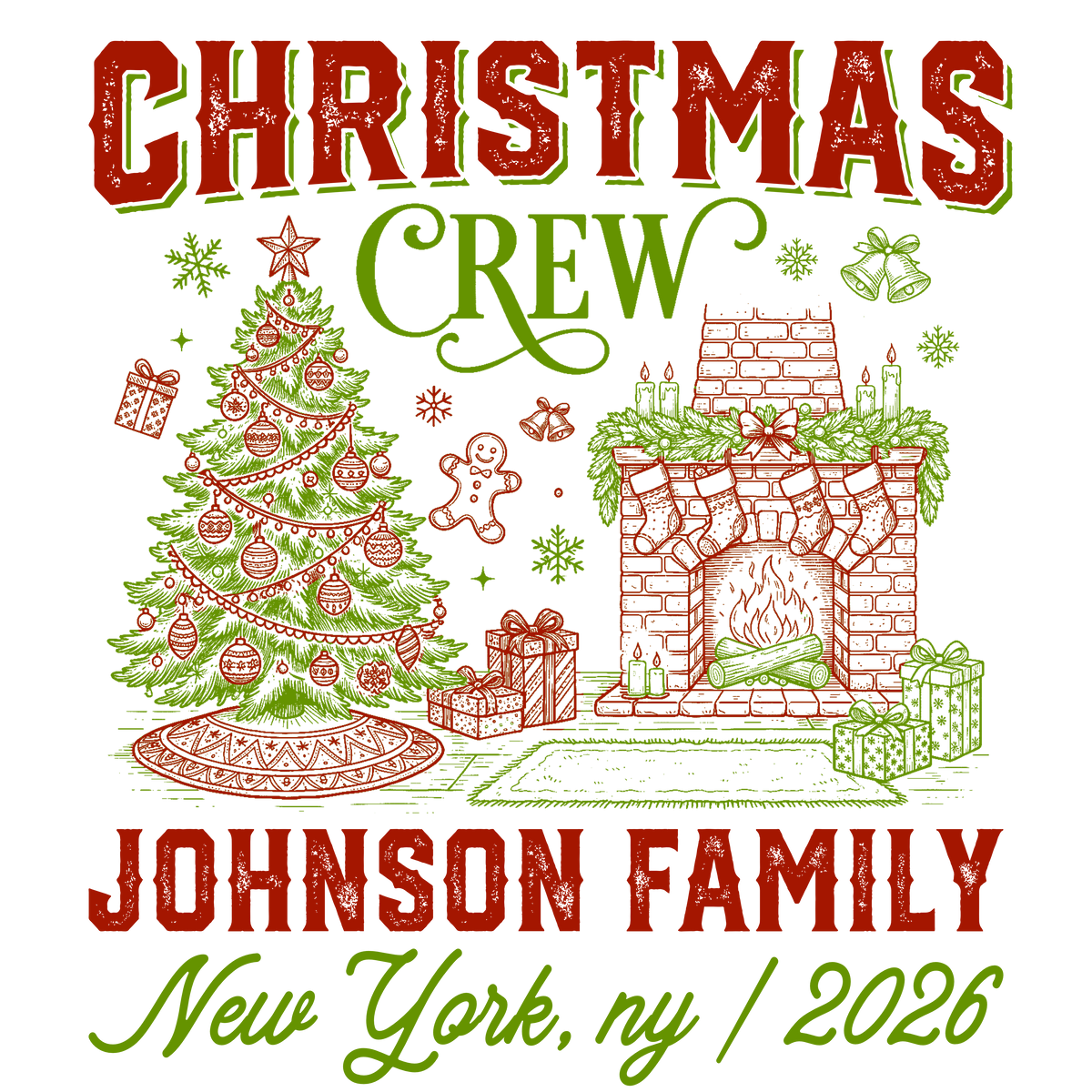 Christmas Crew Johnson Family Matching Christmas T-Shirt, Top