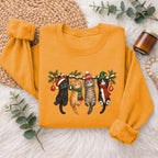 Hanging Cats Christmas Sweatshirt, Cute Kitty Holiday Sweater, Xmas