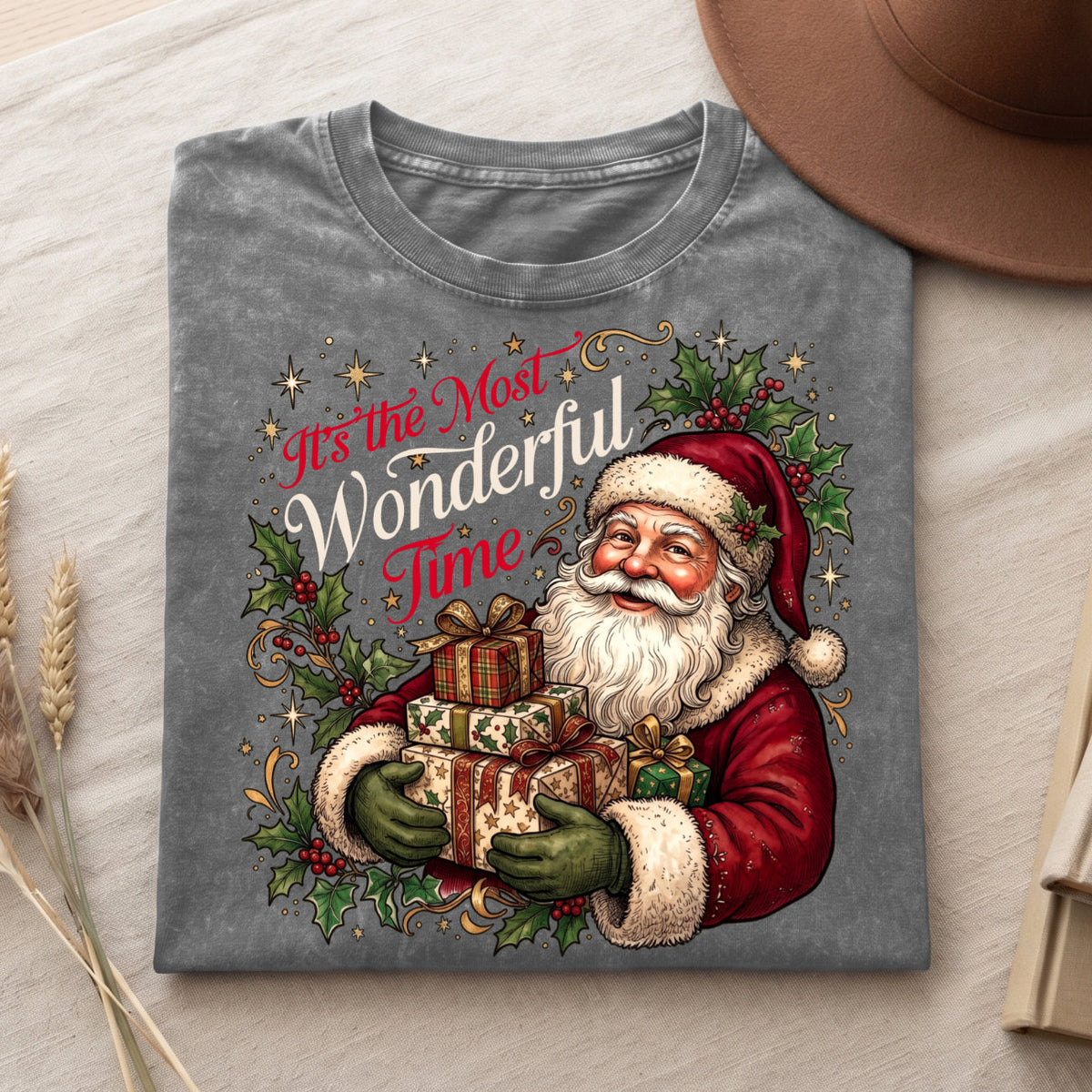 Its The Most Wonderful Time Santa Christmas T-Shirt, Holiday Top