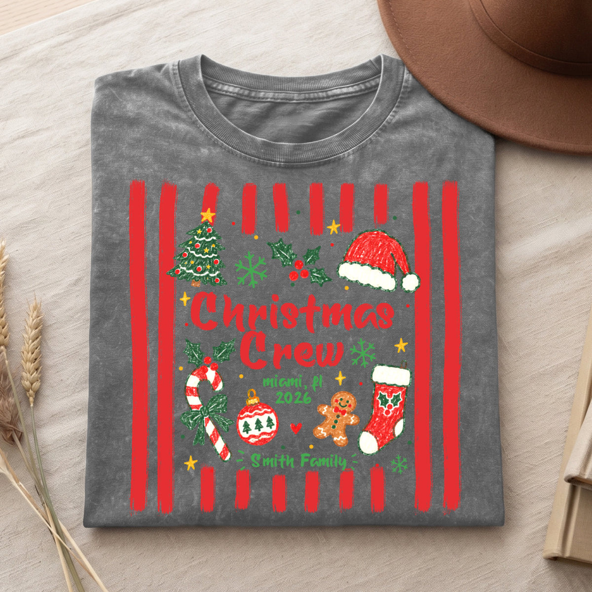 Christmas Crew Smith Family Matching Christmas T-Shirt, Top