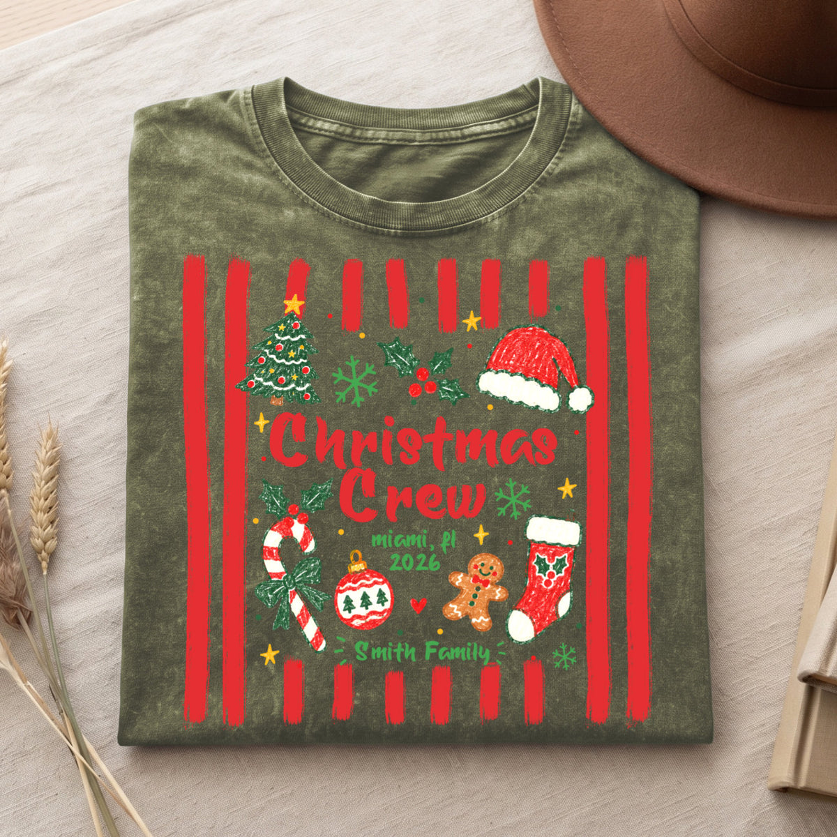 Christmas Crew Smith Family Matching Christmas T-Shirt, Top