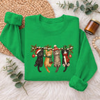 Hanging Cats Christmas Sweatshirt, Cute Kitty Holiday Sweater, Xmas