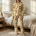 Vintage Western Rodeo Cotton Jersey Pajamas | Cowboy & Longhorn Pants Set S-5XL