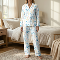 Nautical Ocean Life Cotton Jersey Pajamas | Blue Dolphin & Anchor Pants Set S-5XL