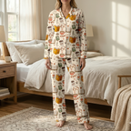 Book Lover Pajamas for Women - Cotton Jersey Long Set Bookish Sleepwear