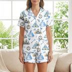 Cute Cinderella Fairytale Cotton Jersey Pajamas | Magic Castle Shorts Set