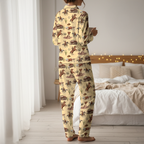 Vintage Western Rodeo Cotton Jersey Pajamas | Cowboy & Longhorn Pants Set S-5XL