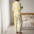 Cute Easter Chicks Cotton Jersey Pajamas | Spring Yellow Baby Chick Pants Set S-5XL